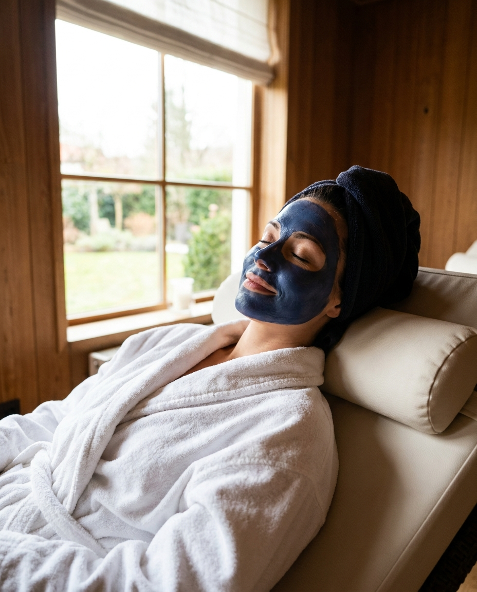 Blue Nila indigo face mask